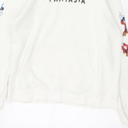 H&M Men’s Ivory L Disney Fantasia Mickey Graphic Pullover Hoodie
