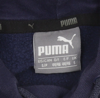 Puma Men’s Navy Blue S Pullover Hooded Logo Fleece Hoodie