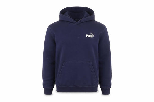Puma Men’s Navy Blue S Pullover Hooded Logo Fleece Hoodie