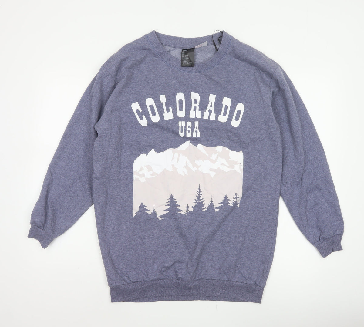 H&M Women Grey S Colorado USA Graphic Fleece Sweatshirt Pullover