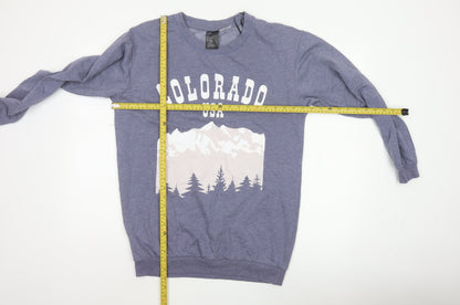 H&M Women Grey S Colorado USA Graphic Fleece Sweatshirt Pullover