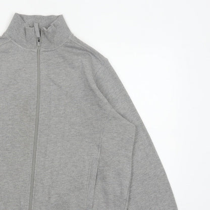 Bm Women’s Grey M Basic Full Zip Fleece Jacket with Pockets