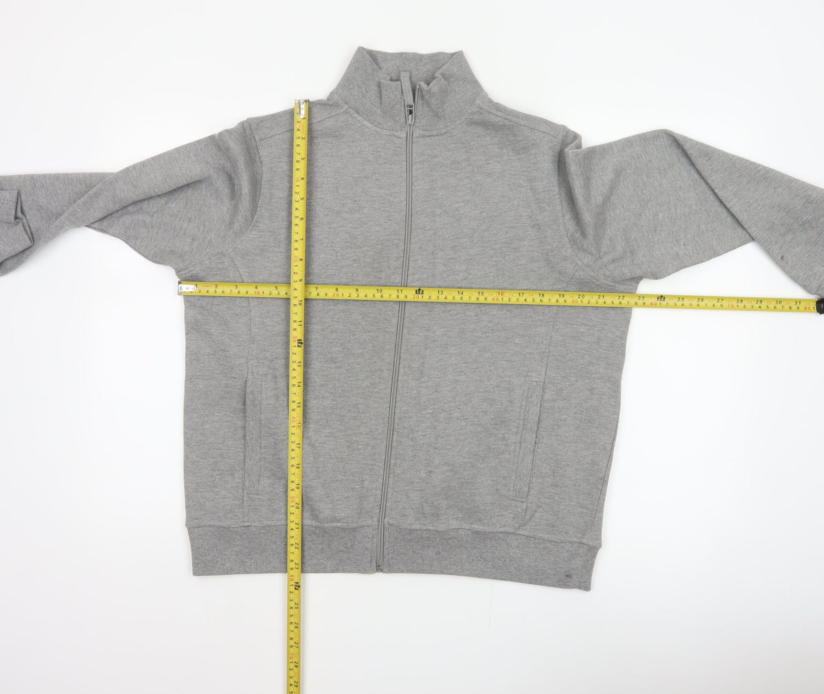 Bm Women’s Grey M Basic Full Zip Fleece Jacket with Pockets
