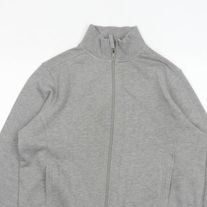 Bm Women’s Grey M Basic Full Zip Fleece Jacket with Pockets