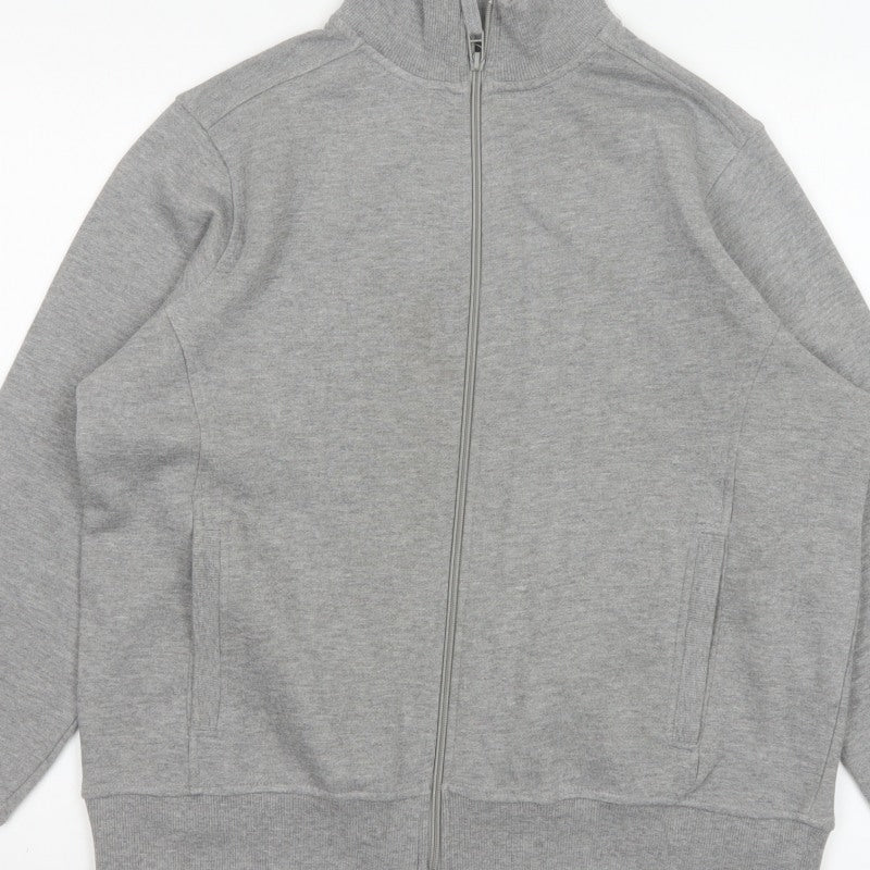 Bm Women’s Grey M Basic Full Zip Fleece Jacket with Pockets