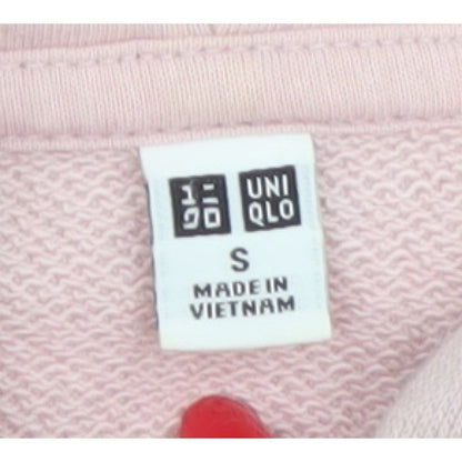 UNIQLO Women Pink S Full Zip Hooded Cotton Blend Hoodie