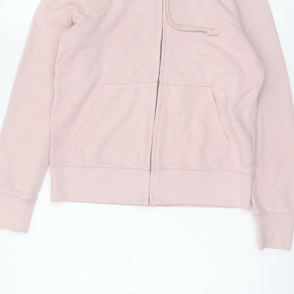 UNIQLO Women Pink S Full Zip Hooded Cotton Blend Hoodie