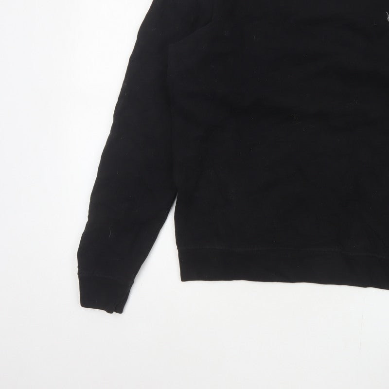 AllSaints Men’s Black Large Pullover Crew Neck Logo Sweatshirt