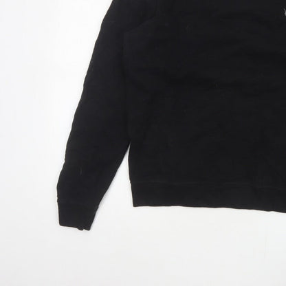 AllSaints Men’s Black Large Pullover Crew Neck Logo Sweatshirt