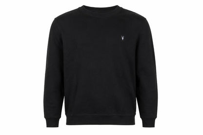 AllSaints Men’s Black Large Pullover Crew Neck Logo Sweatshirt
