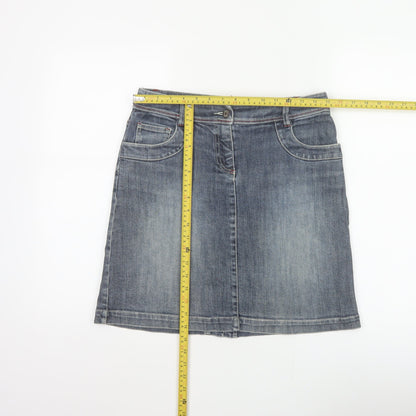Boden Women's Blue UK 8 A-Line Knee Length Stretch Denim Skirt