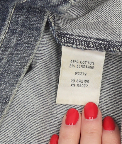 Boden Women's Blue UK 8 A-Line Knee Length Stretch Denim Skirt