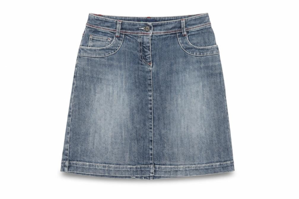 Boden Women's Blue UK 8 A-Line Knee Length Stretch Denim Skirt