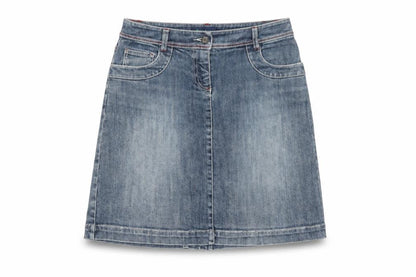 Boden Women's Blue UK 8 A-Line Knee Length Stretch Denim Skirt