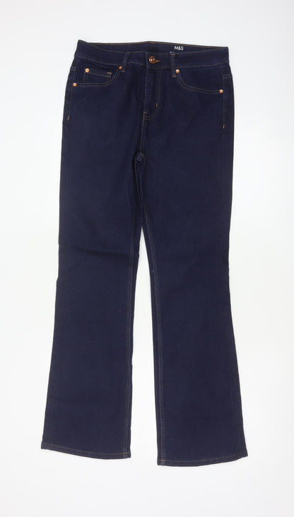 Marks and Spencer Women’s Blue UK 12 Regular Eva Bootcut Stretch Jeans