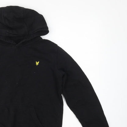 Lyle & Scott Boys Black 12-13 Years Pullover Hoodie Logo Fleece