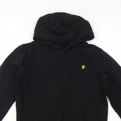 Lyle & Scott Boys Black 12-13 Years Pullover Hoodie Logo Fleece