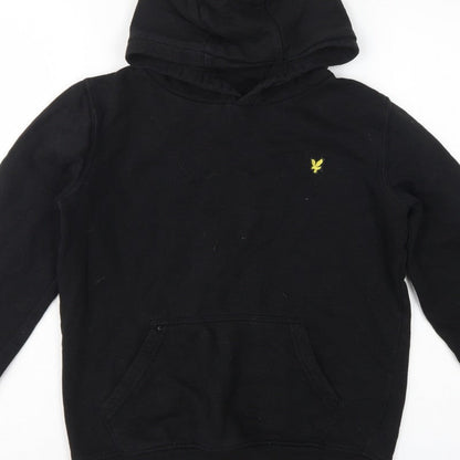 Lyle & Scott Boys Black 12-13 Years Pullover Hoodie Logo Fleece