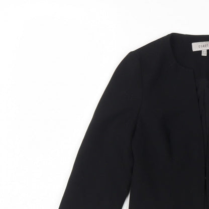 Coast Women’s Black UK 10 Tailored Lined 3/4 Sleeve Open Blazer