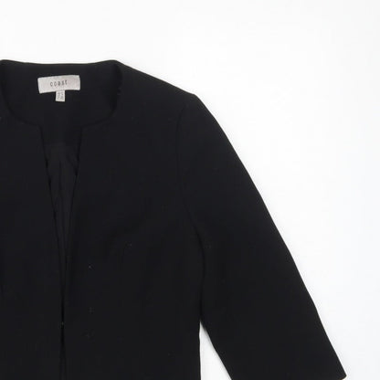 Coast Women’s Black UK 10 Tailored Lined 3/4 Sleeve Open Blazer