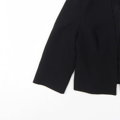 Coast Women’s Black UK 10 Tailored Lined 3/4 Sleeve Open Blazer