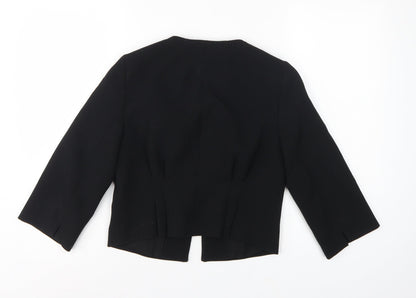 Coast Women’s Black UK 10 Tailored Lined 3/4 Sleeve Open Blazer