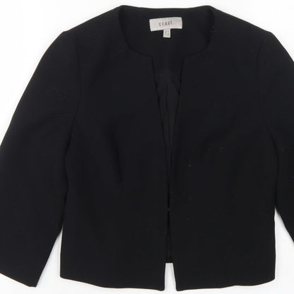 Coast Women’s Black UK 10 Tailored Lined 3/4 Sleeve Open Blazer