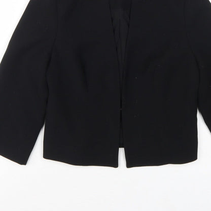Coast Women’s Black UK 10 Tailored Lined 3/4 Sleeve Open Blazer