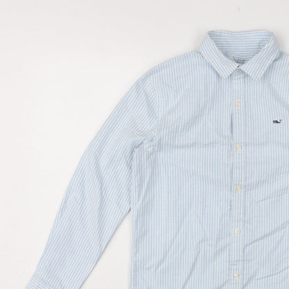 Vineyard Vines Boys Blue White Stripe M 12-13 Long Sleeve Shirt