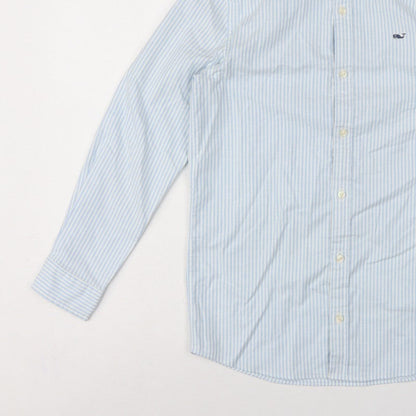 Vineyard Vines Boys Blue White Stripe M 12-13 Long Sleeve Shirt