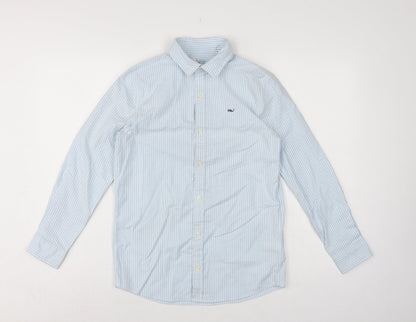 Vineyard Vines Boys Blue White Stripe M 12-13 Long Sleeve Shirt