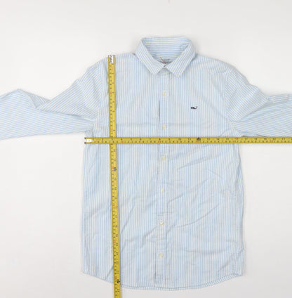 Vineyard Vines Boys Blue White Stripe M 12-13 Long Sleeve Shirt