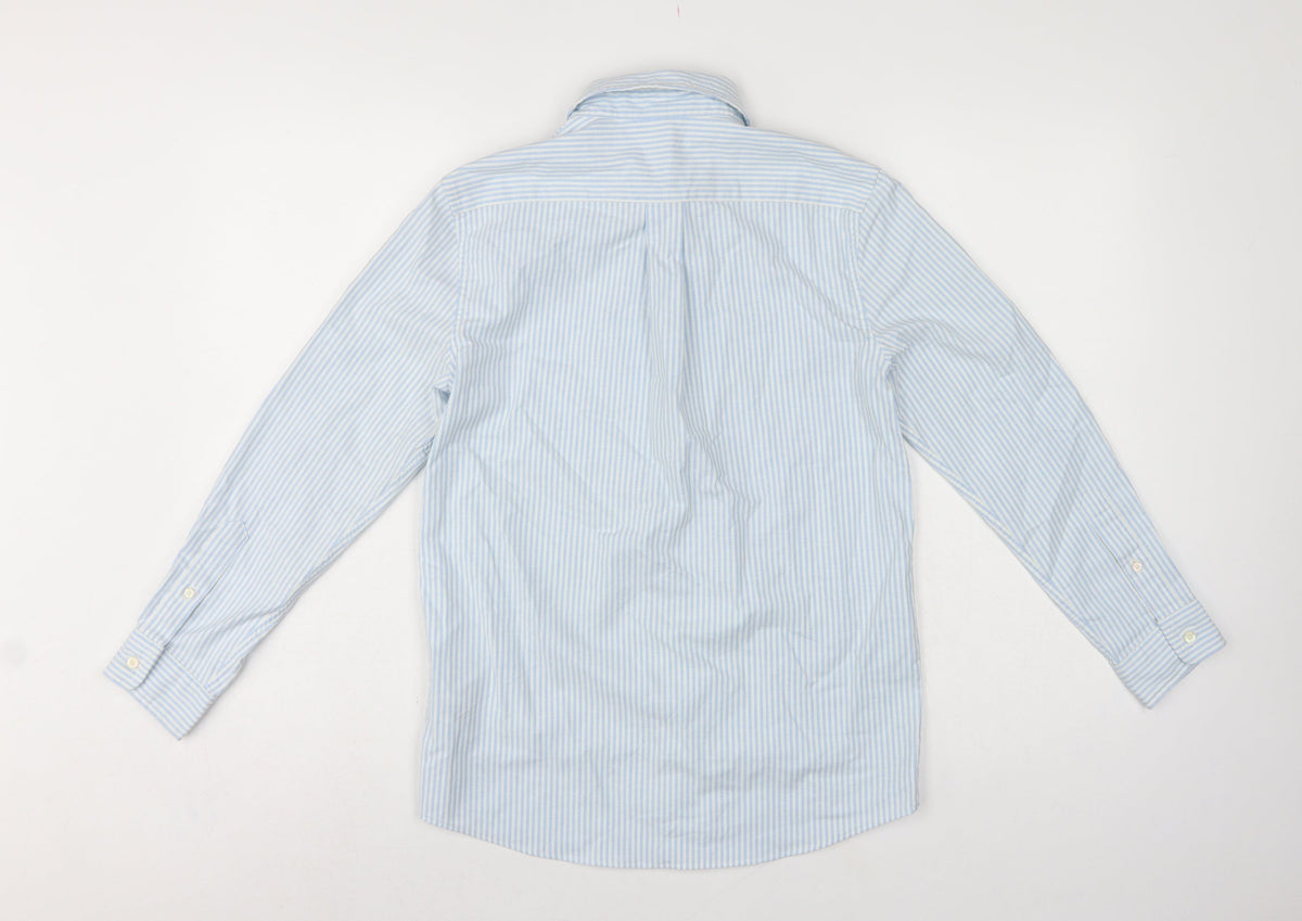 Vineyard Vines Boys Blue White Stripe M 12-13 Long Sleeve Shirt