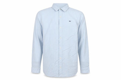 Vineyard Vines Boys Blue White Stripe M 12-13 Long Sleeve Shirt