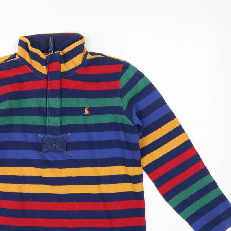 Joules Boys Multicoloured 11-12 Years 1/4 Zip Striped Sweatshirt
