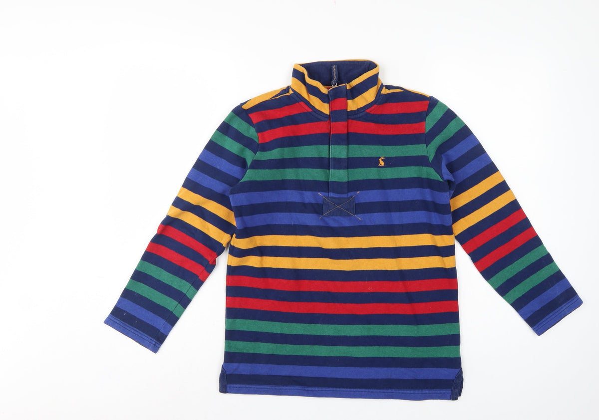 Joules Boys Multicoloured 11-12 Years 1/4 Zip Striped Sweatshirt