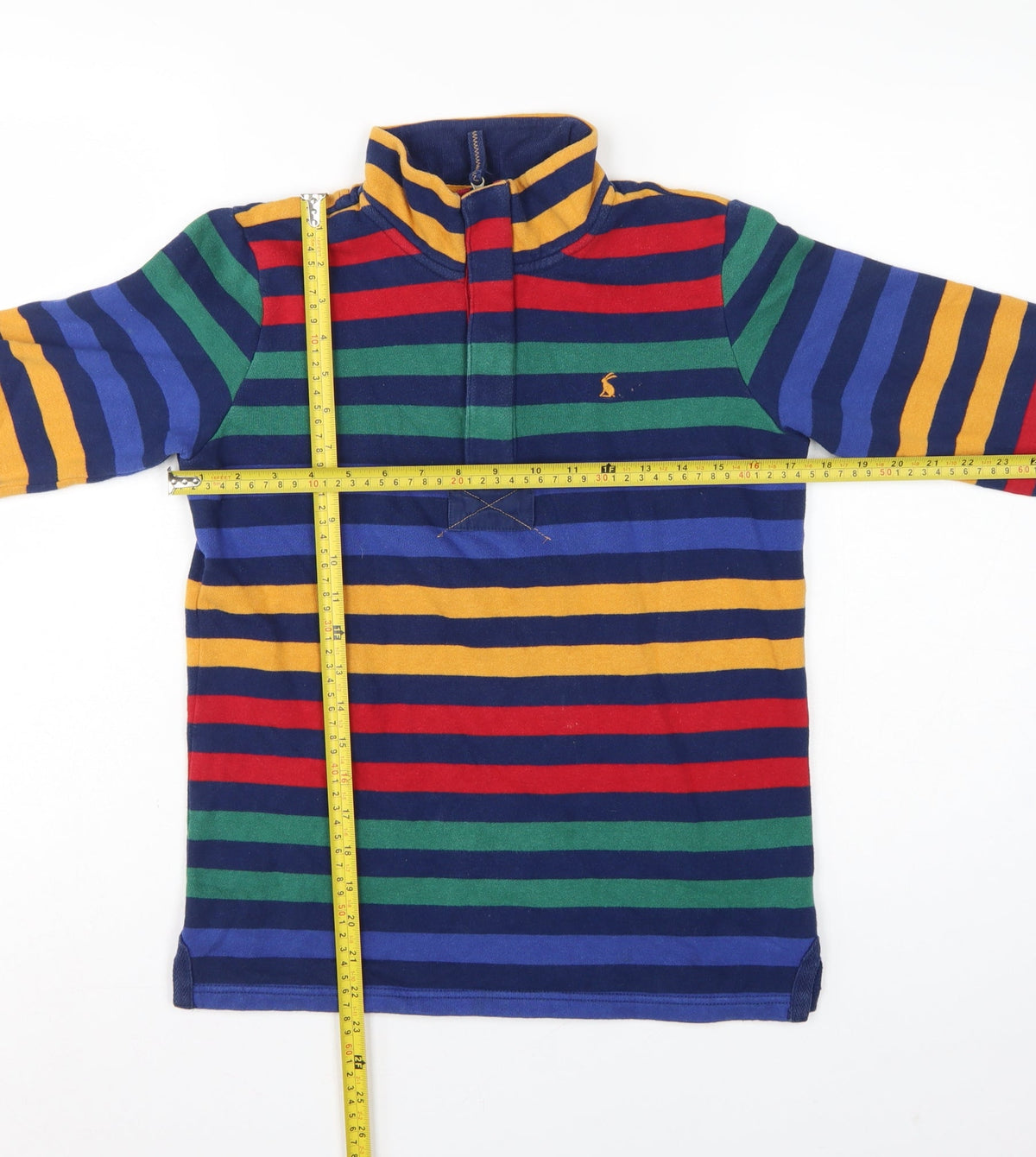Joules Boys Multicoloured 11-12 Years 1/4 Zip Striped Sweatshirt