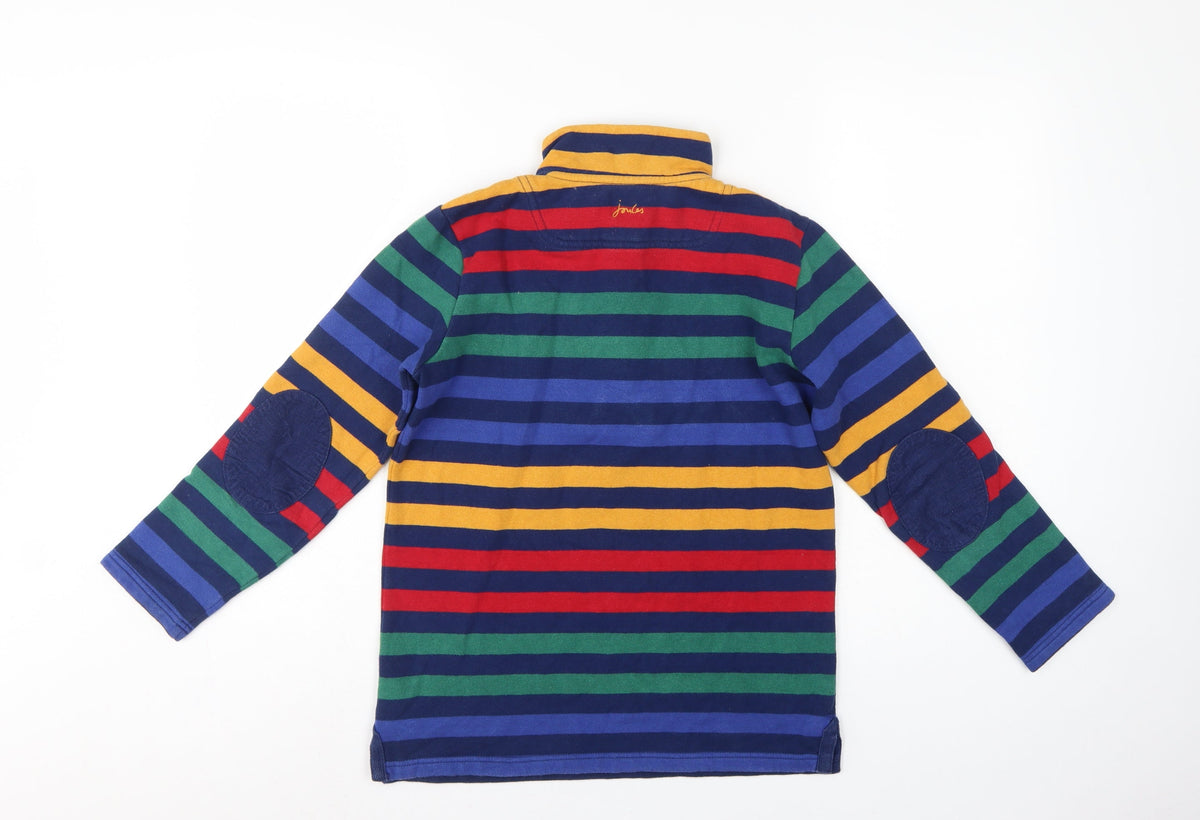 Joules Boys Multicoloured 11-12 Years 1/4 Zip Striped Sweatshirt
