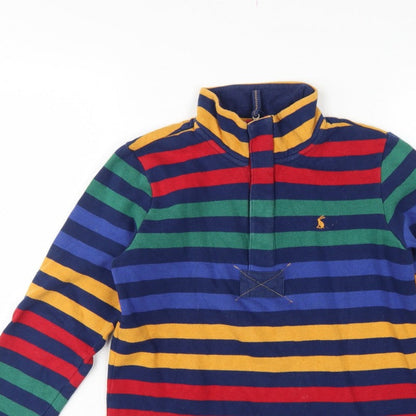 Joules Boys Multicoloured 11-12 Years 1/4 Zip Striped Sweatshirt