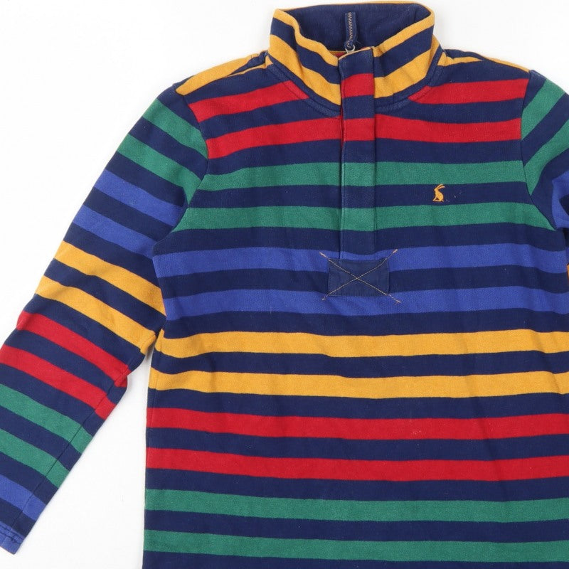 Joules Boys Multicoloured 11-12 Years 1/4 Zip Striped Sweatshirt
