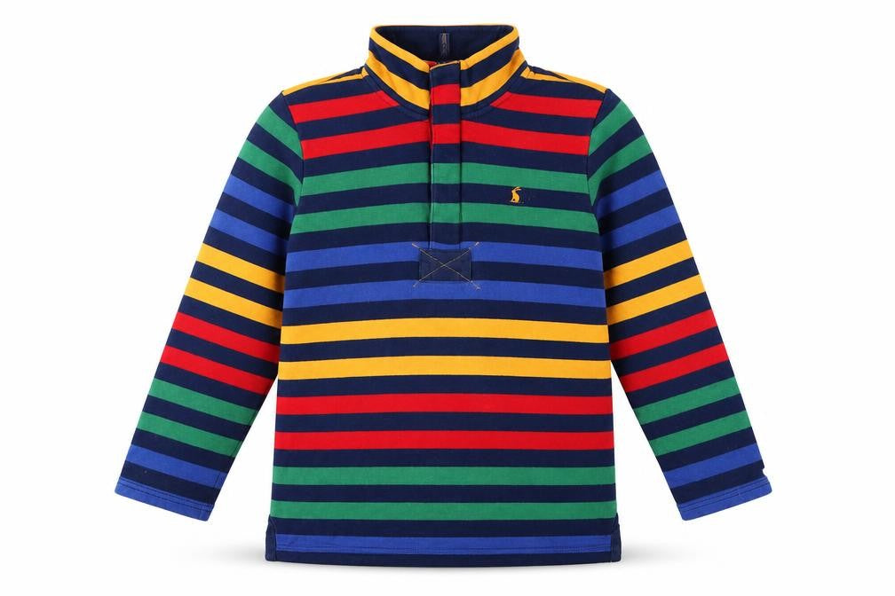 Joules Boys Multicoloured 11-12 Years 1/4 Zip Striped Sweatshirt