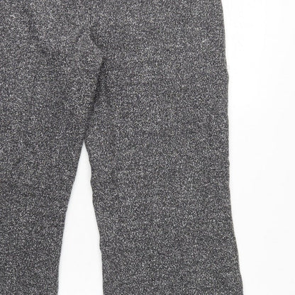 New Look Women Grey Marl Wide-Leg Knit Trousers UK 14 Workwear