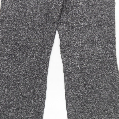 New Look Women Grey Marl Wide-Leg Knit Trousers UK 14 Workwear