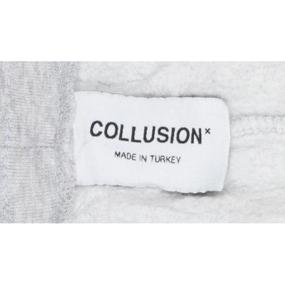 Collusion Women Grey Petite UK 8 Cuffed Jogger Sweatpants Drawstring