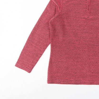 Weird Fish Women’s Pink Grey Knit 1/4 Zip Pullover Sweatshirt UK 10