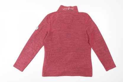 Weird Fish Women’s Pink Grey Knit 1/4 Zip Pullover Sweatshirt UK 10