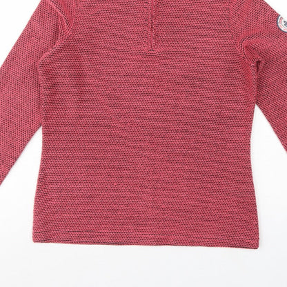 Weird Fish Women’s Pink Grey Knit 1/4 Zip Pullover Sweatshirt UK 10