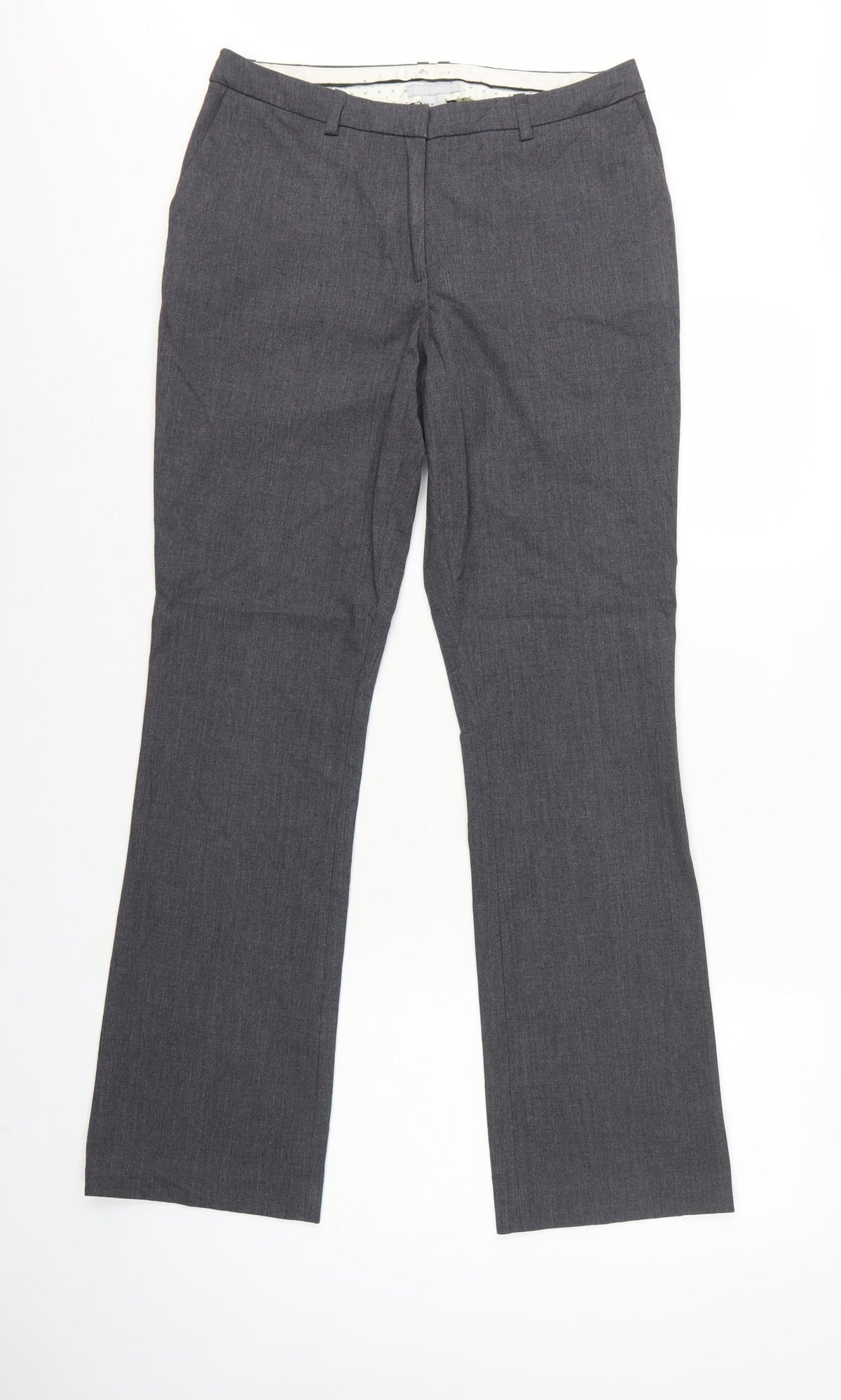 H&M Women Grey UK 10 Straight Leg Dress Trousers Workwear