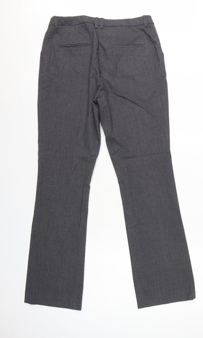 H&M Women Grey UK 10 Straight Leg Dress Trousers Workwear