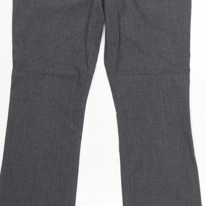 H&M Women Grey UK 10 Straight Leg Dress Trousers Workwear